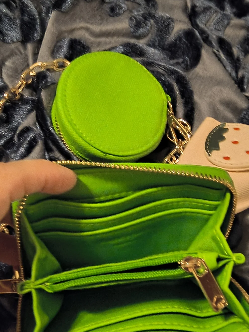 Bright Green Women's Crossbody Wallet with Coin Pouch